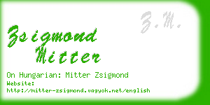 zsigmond mitter business card